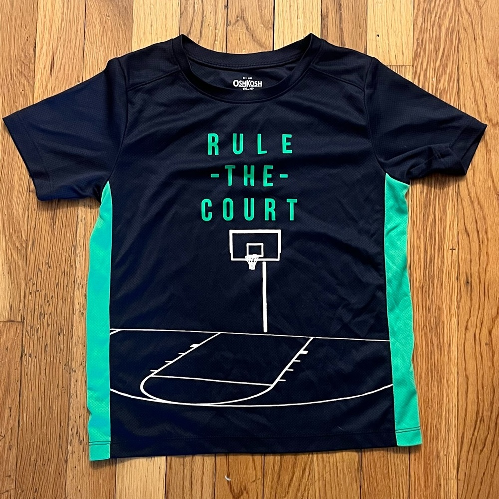 OshKosh B'gosh Black and Green Short Sleeve Tee Graphic Print